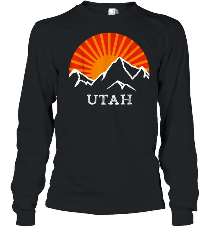 Utah Retro Sunset Mountains Vintage Sun Souvenir Memorabilia shirt Long Sleeved T-shirt