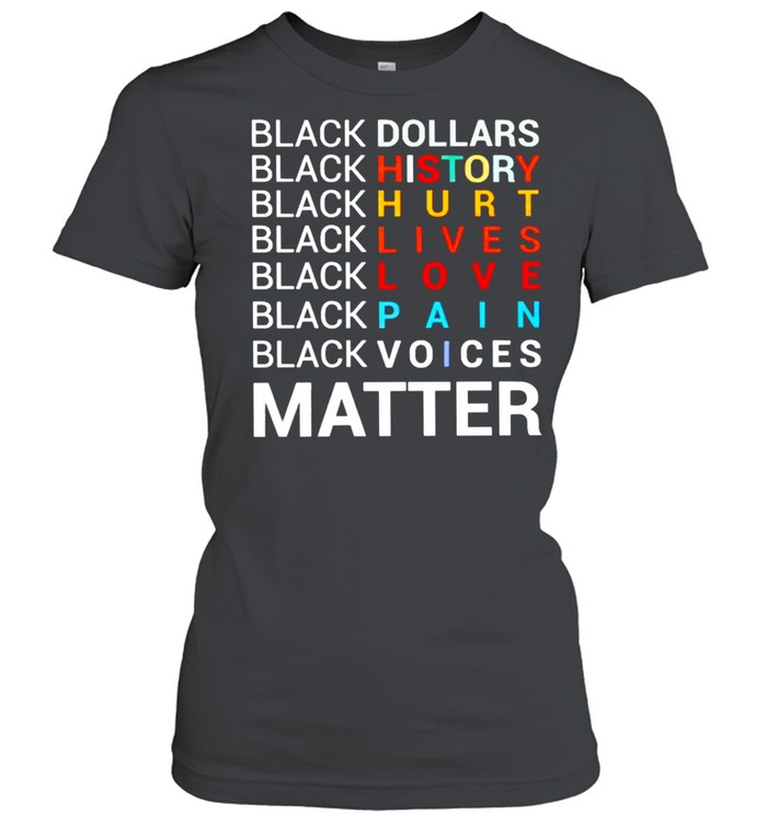 Black dollars black history black hurt black matter shirt Classic Women's T-shirt