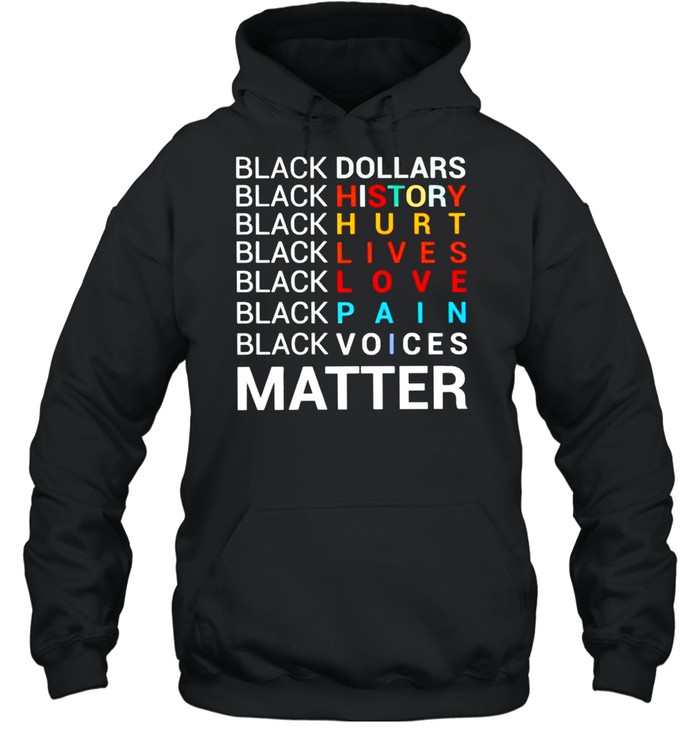 Black dollars black history black hurt black matter shirt Unisex Hoodie