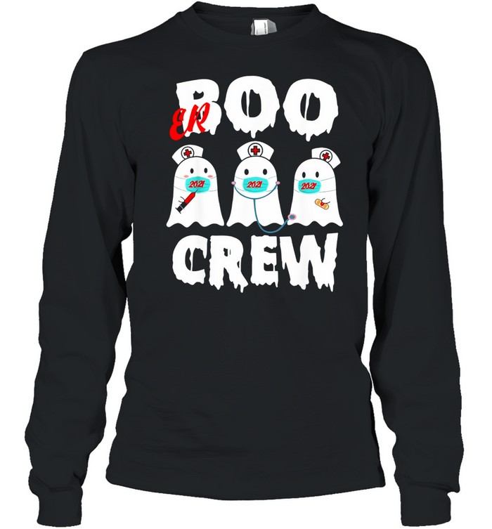 Boo Boo Crew Nurse Halloween Nurses RN LPN CNA Ghost shirt Long Sleeved T-shirt