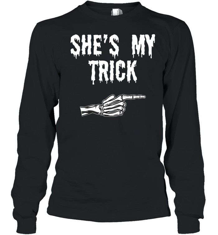 Mens His Her Matching Halloween Costume Couples shirt Long Sleeved T-shirt