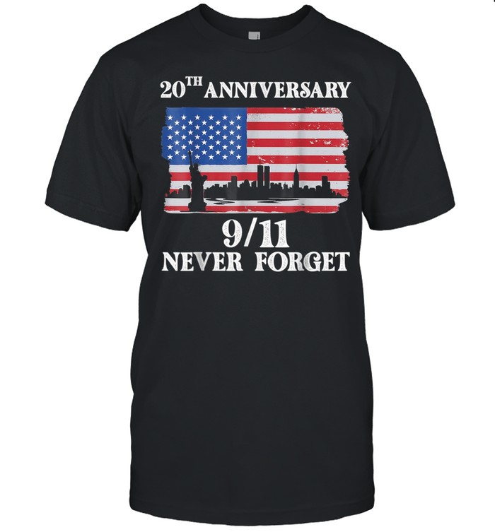 Never Forget 9_11 20th Anniversary 2021 Usa Flag shirt Classic Men's T-shirt