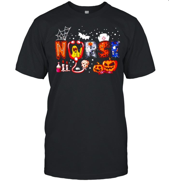 Nurse halloween stethoscope heartbeat pumpkin ghost shirt Classic Men's T-shirt