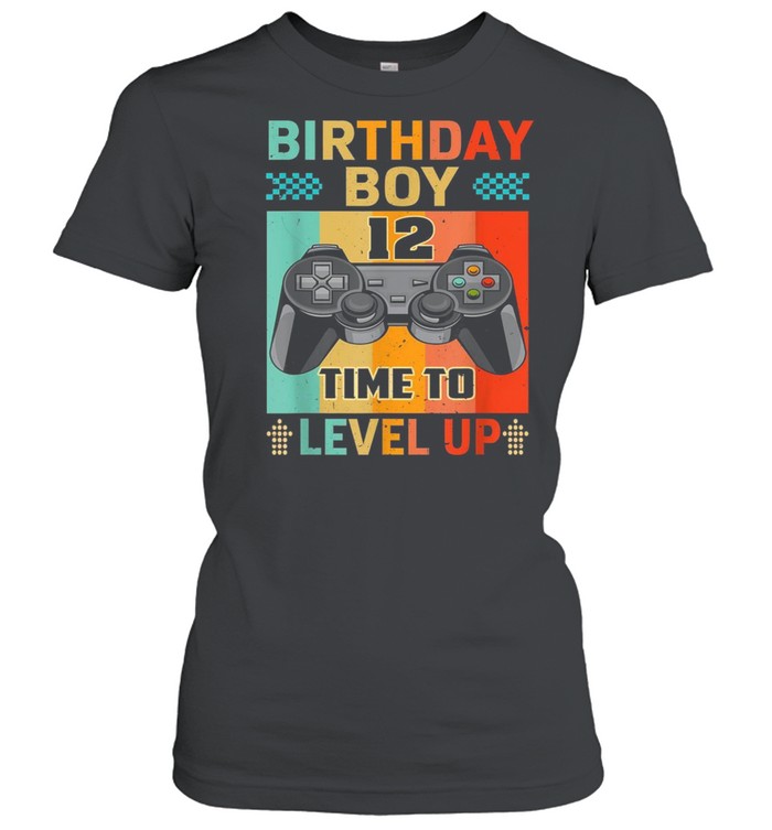 Retro Vintage Gaming 12 Years Old Level Up 12th Birthday Boy shirt Classic Women's T-shirt