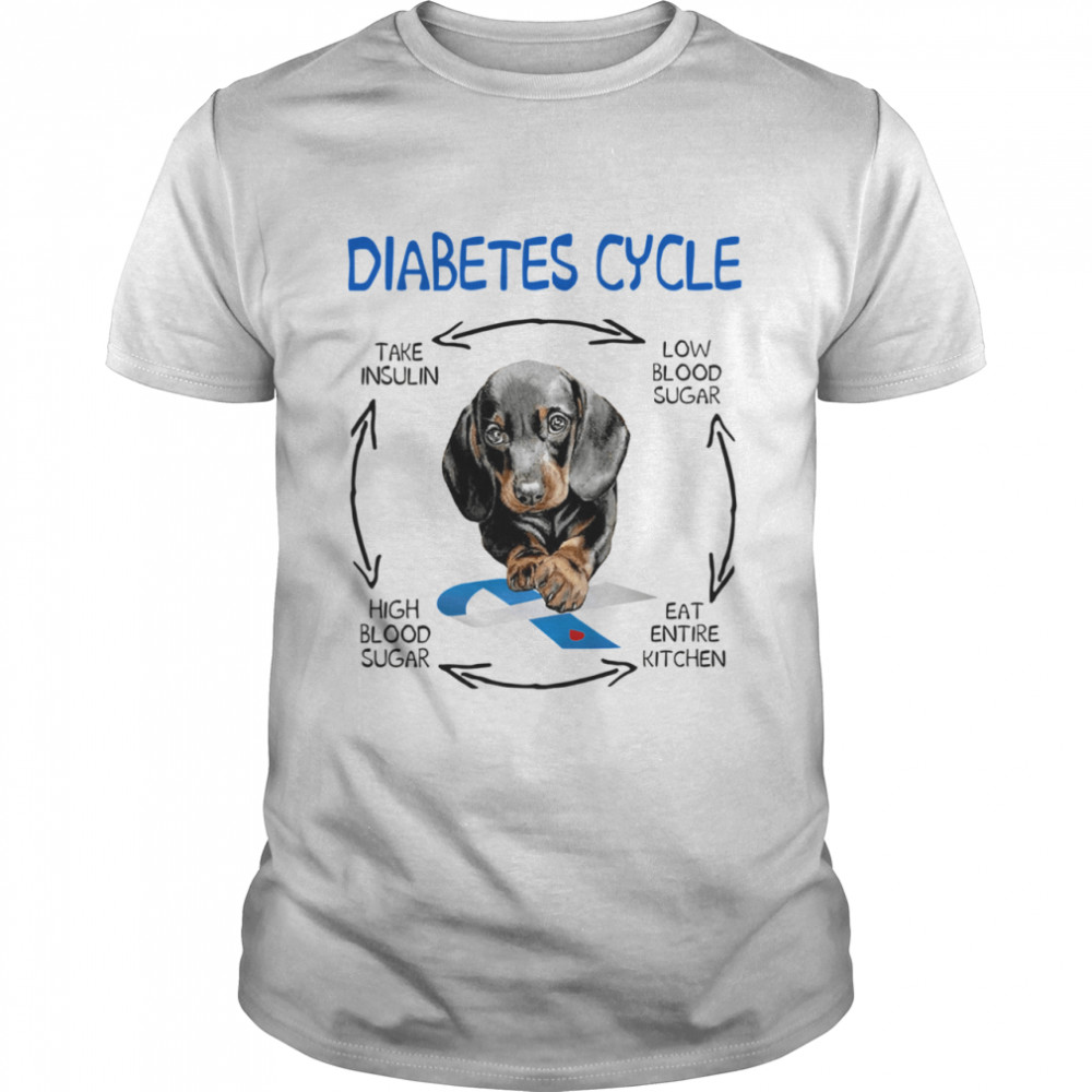 Dachshund Diabetes Cycle Take Insulin Low Blood Sugar Eat Entire Kitchen High Blood Sugar shirt Classic Men's T-shirt