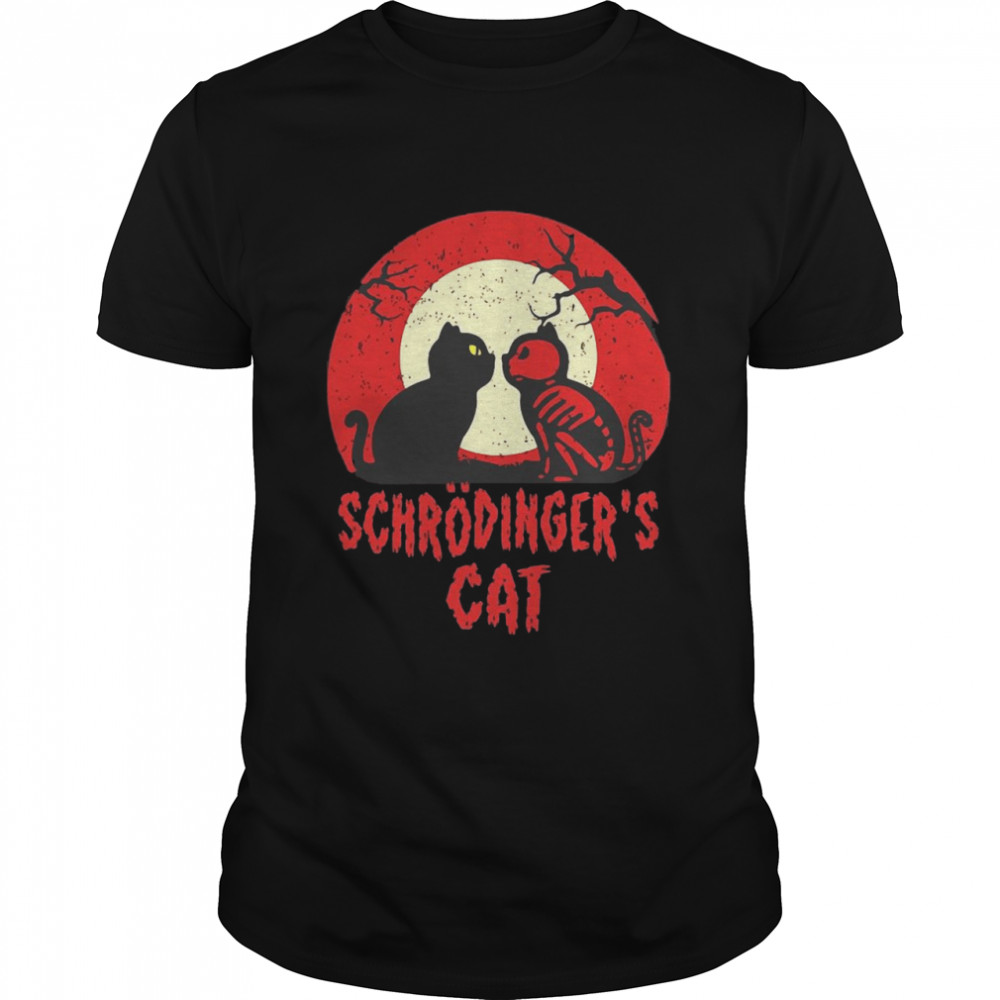 Schrodinger’s Cat Funny Dead Or Alive Scientists Physics Halloween T-shirt Classic Men's T-shirt