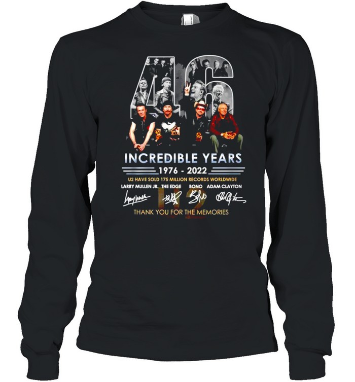 46 Incredible years 1976 2022 thank you for the memories signatures shirt Long Sleeved T-shirt