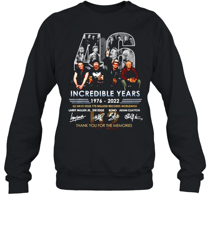 46 Incredible years 1976 2022 thank you for the memories signatures shirt Unisex Sweatshirt