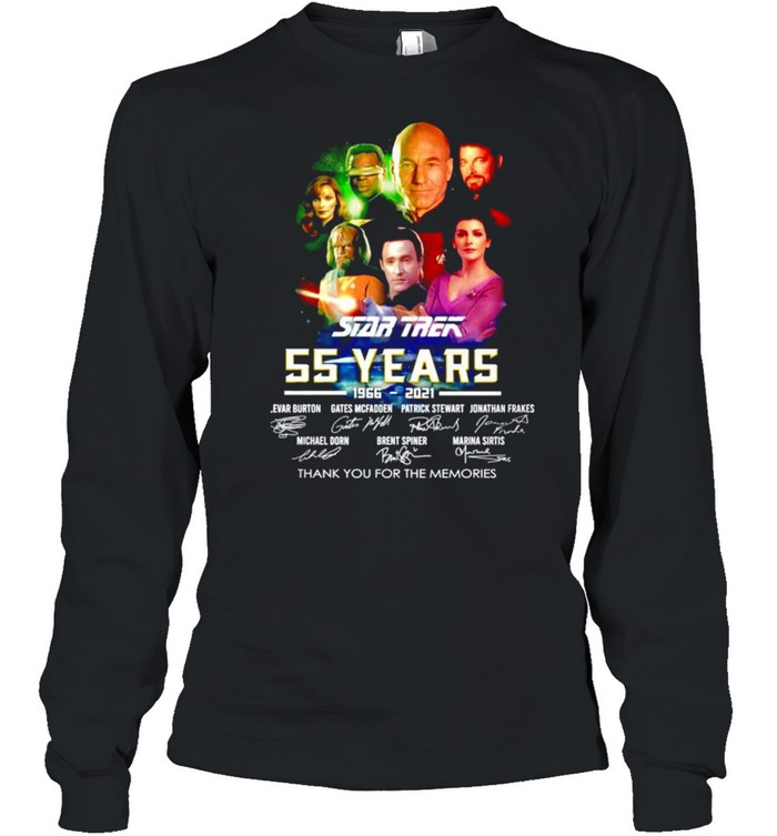 Star Trek 55 years 1966 2021 thank you for the memories signatures shirt Long Sleeved T-shirt