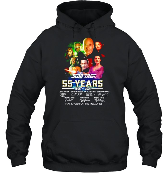 Star Trek 55 years 1966 2021 thank you for the memories signatures shirt Unisex Hoodie