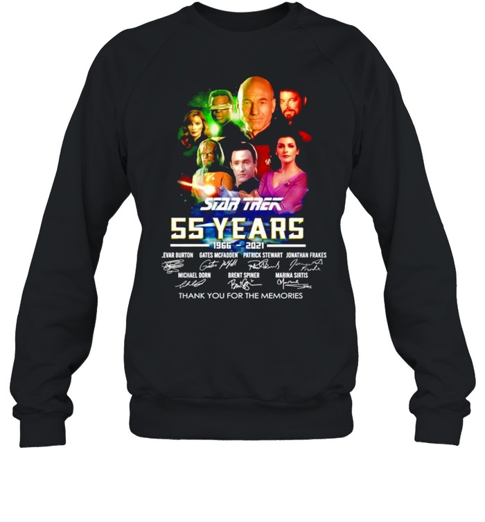 Star Trek 55 years 1966 2021 thank you for the memories signatures shirt Unisex Sweatshirt