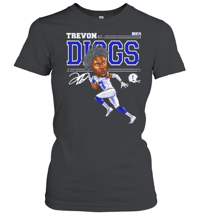 Trevon Diggs Cartoon Dallas Football signature shirt, hoodie