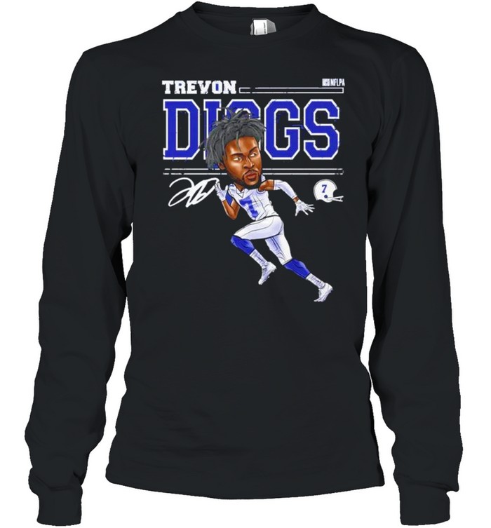 Trevon Diggs Cartoon Dallas Football signature shirt, hoodie