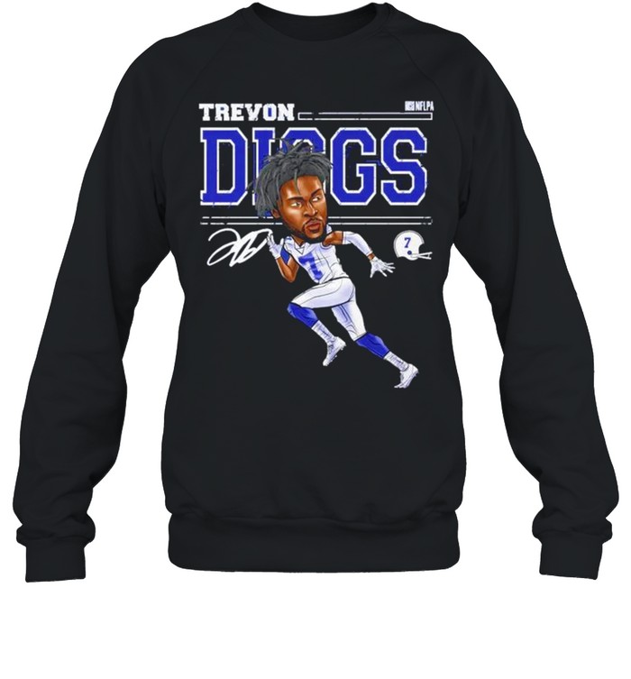 Trevon Diggs Cartoon Dallas Football signature shirt - T Shirt Classic
