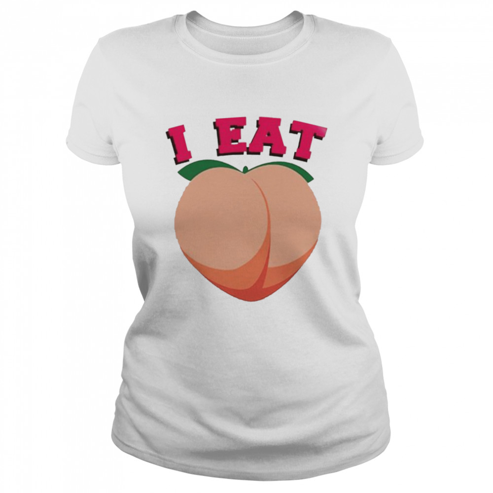 I eat thicc ass emoji peach shirt Classic Women's T-shirt