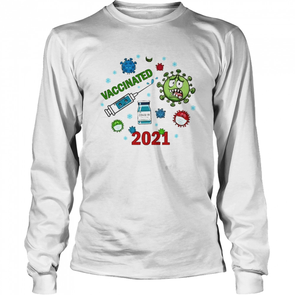 Vaccinated Christmas Coronavirus 2021 Long Sleeved T-shirt