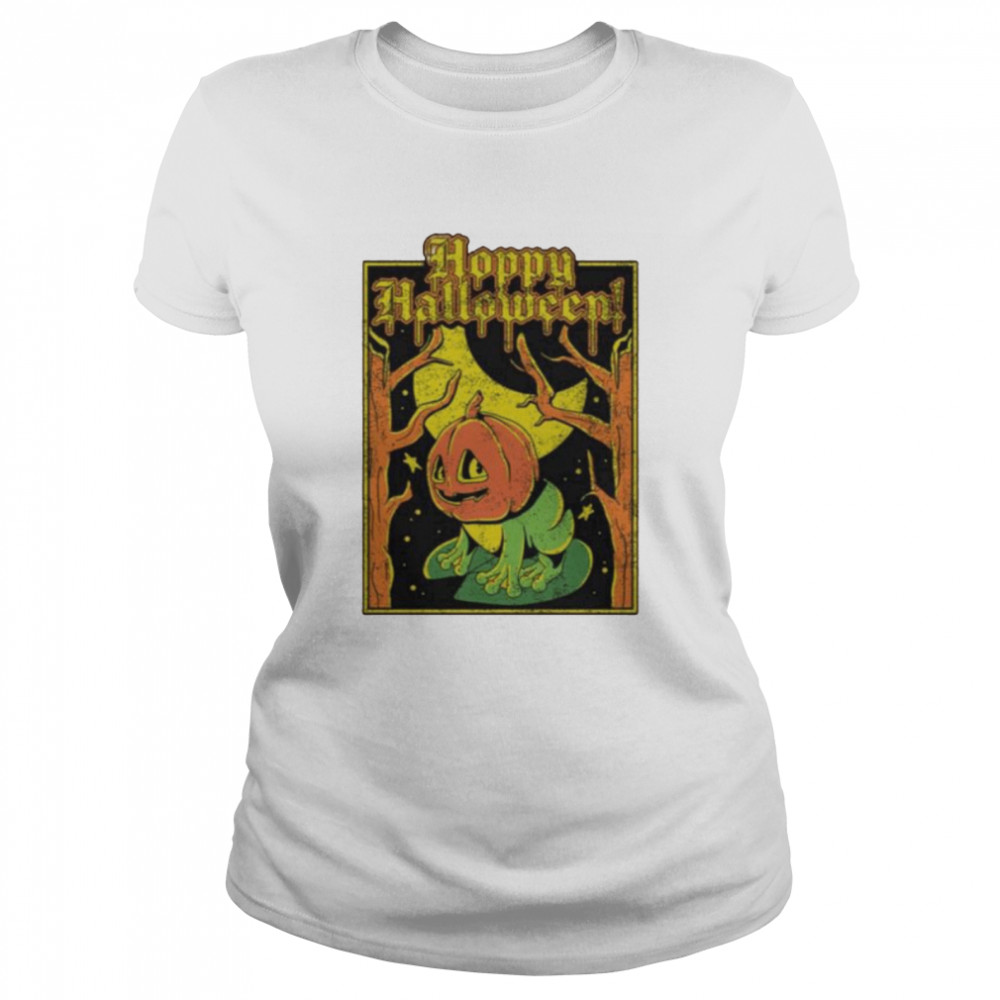 Frog pumpkin hoppy halloween shirt Classic Women's T-shirt