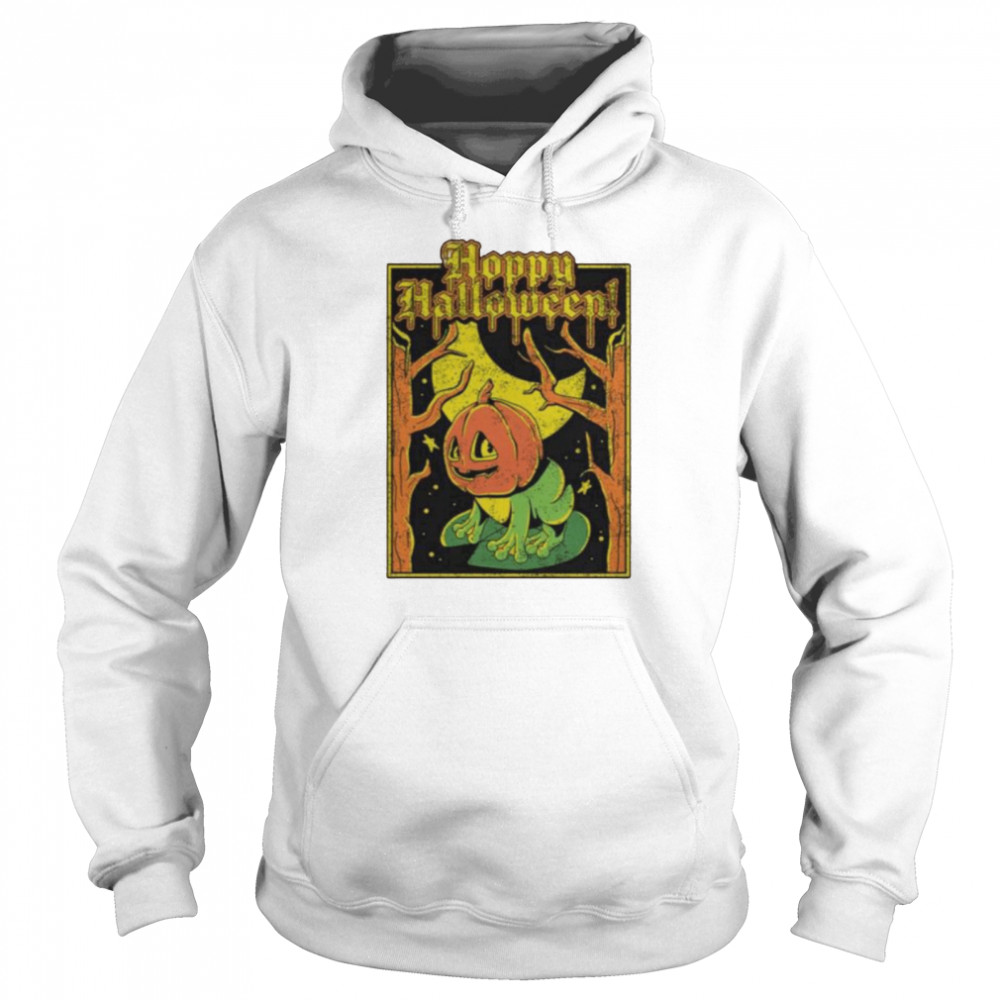 Frog pumpkin hoppy halloween shirt Unisex Hoodie