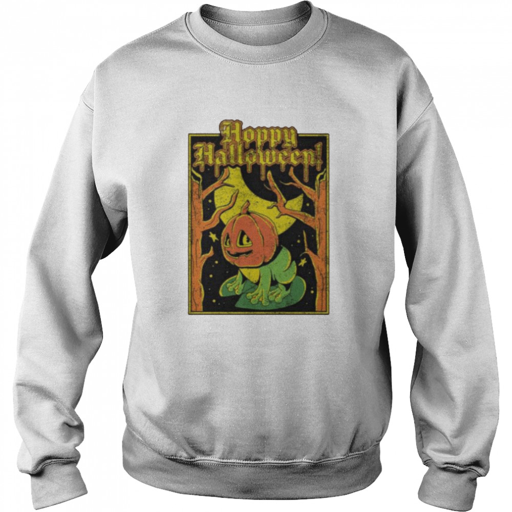 Frog pumpkin hoppy halloween shirt Unisex Sweatshirt