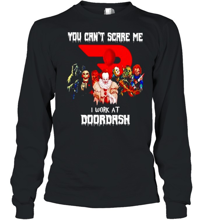 Horror Halloween you can’t scare me I work at Doordash shirt Long Sleeved T-shirt