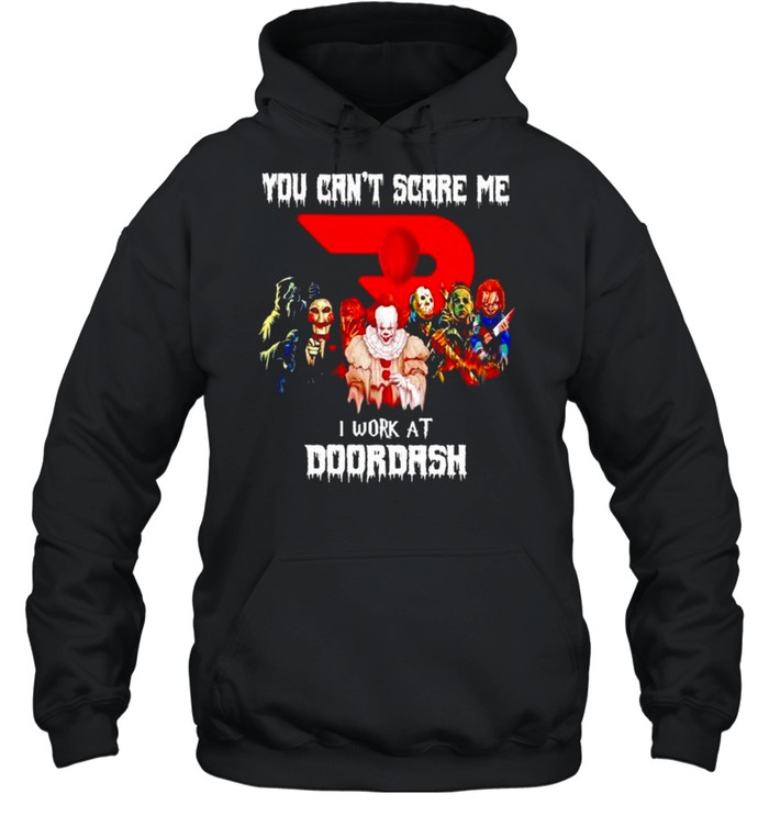 Horror Halloween you can’t scare me I work at Doordash shirt Unisex Hoodie