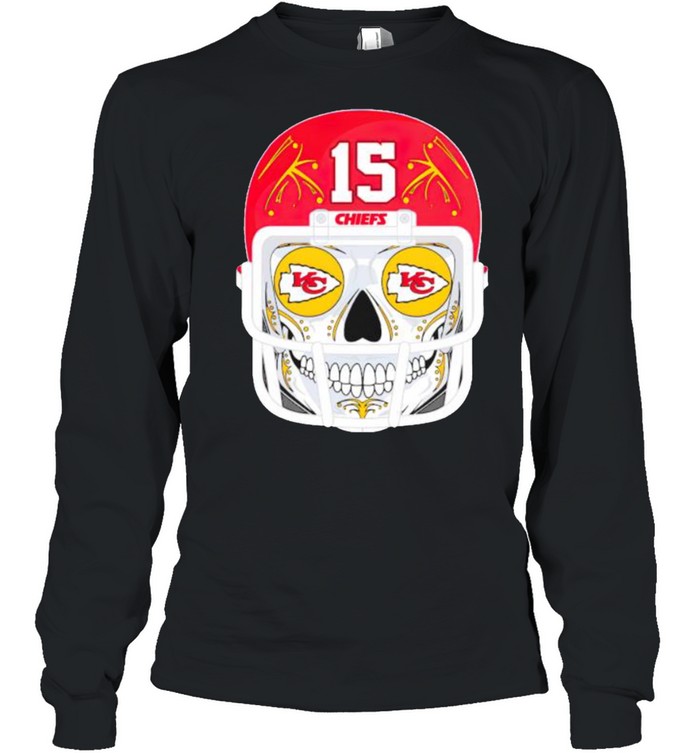 Sugar skull Chiefs Patrick Mahomes shirt Long Sleeved T-shirt