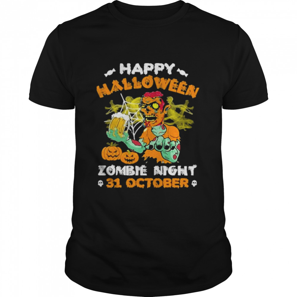 Happy halloween zombie night 31 october shirt Classic Men's T-shirt