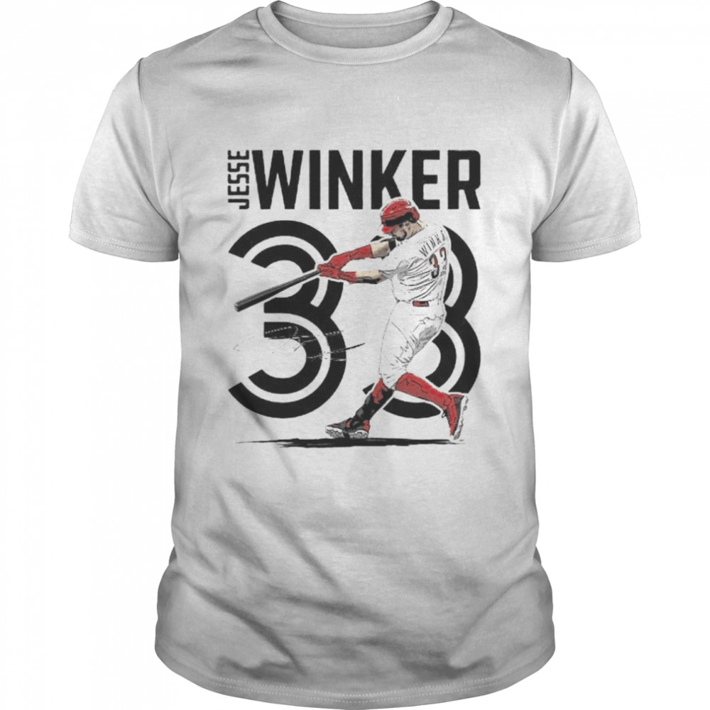 Cincinnati Reds Jesse Winker #33 inline signature shirt Classic Men's T-shirt