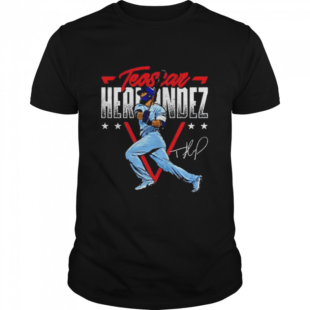 Toronto Blue Jays Teoscar Hernandez triangle name signature shirt Classic Men's T-shirt