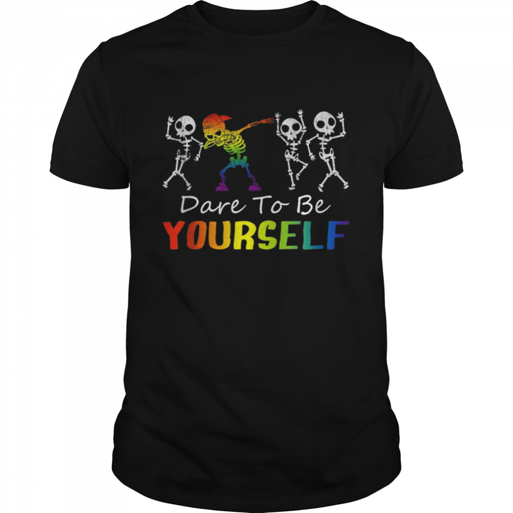 Dare To Be Yourself Cute LGBT Pride  Classic Men's T-shirt