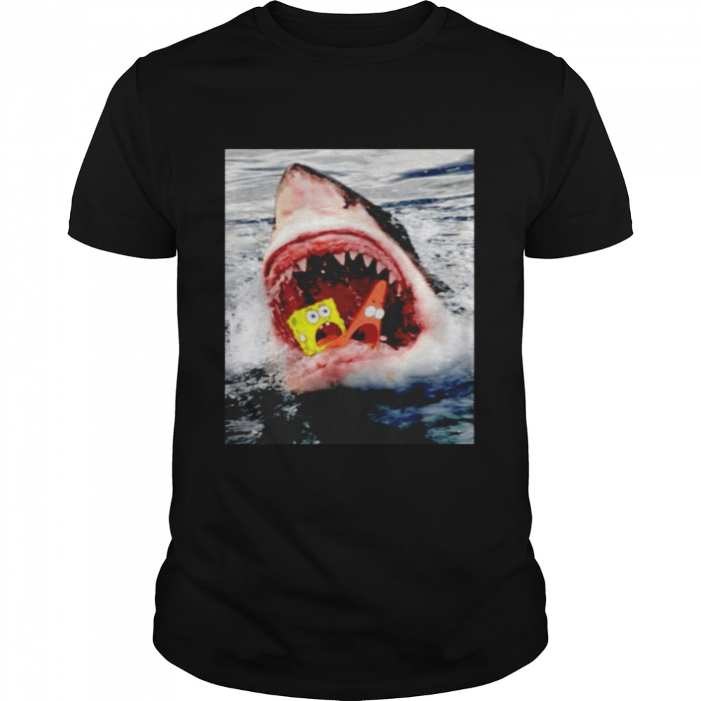 Spongebob squarepants shark attack shirt Classic Men's T-shirt