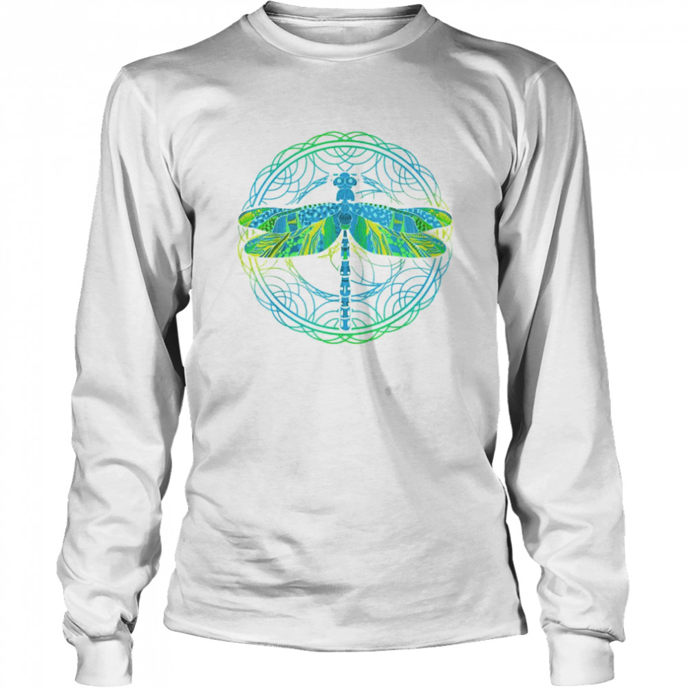 Dragonfly Bohemian Aesthetic Luna Stargazer Crescent Moon Long Sleeved T-shirt