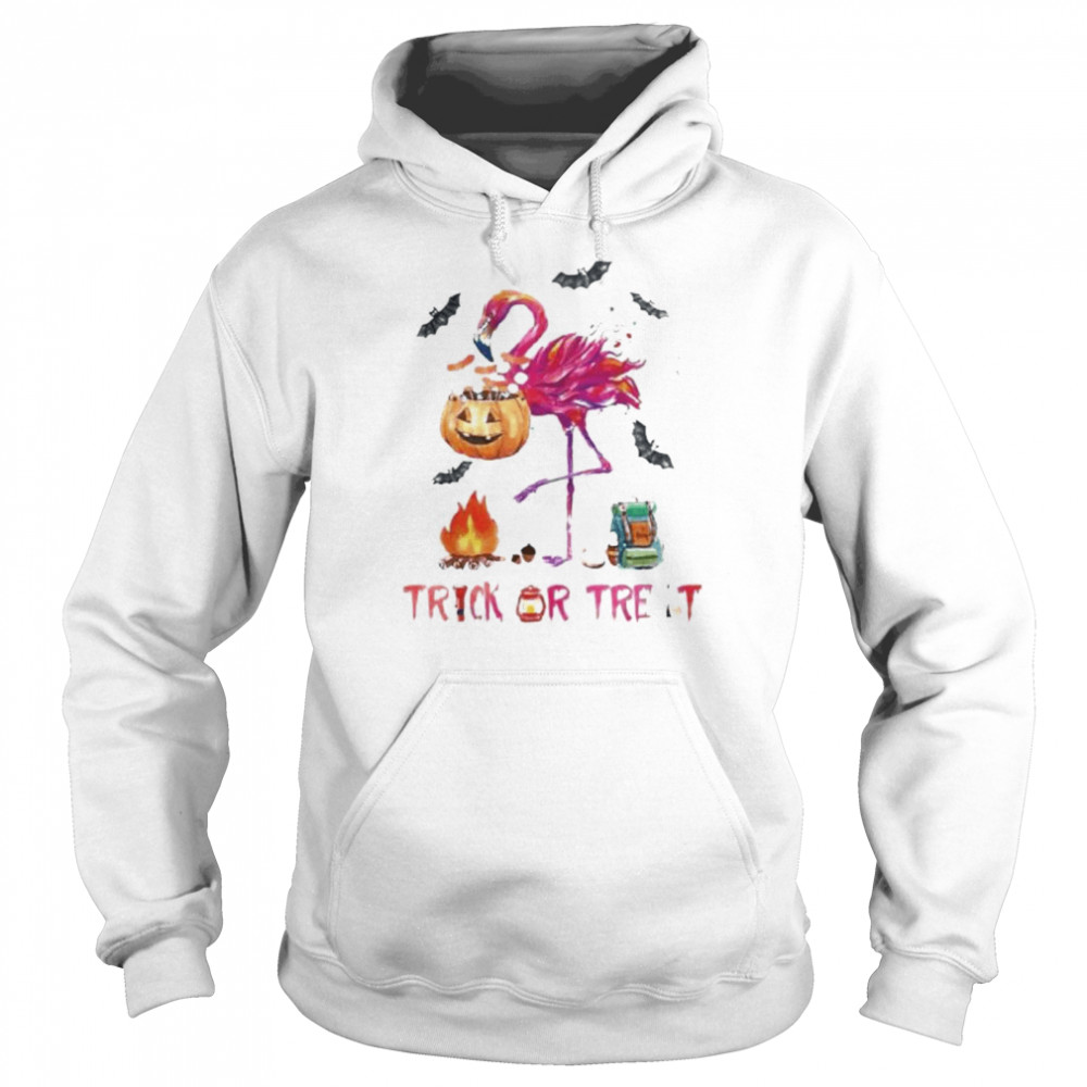 Flamingo Halloween trick or treat shirt Unisex Hoodie