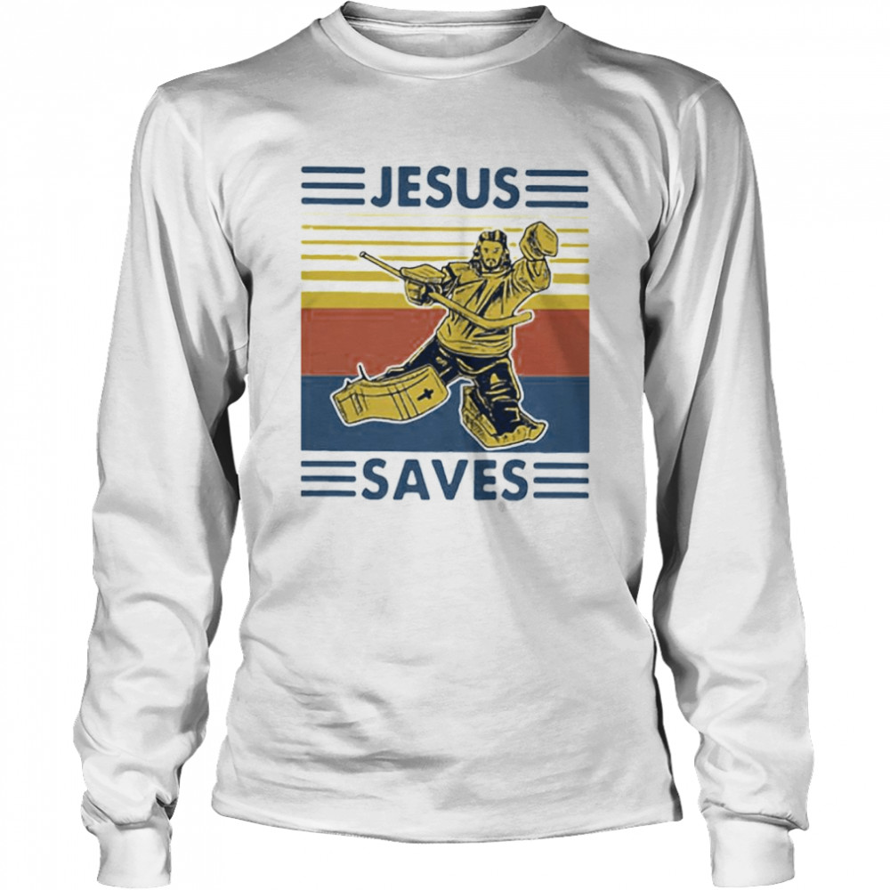 Jesus saves Hockey vintage shirt Long Sleeved T-shirt