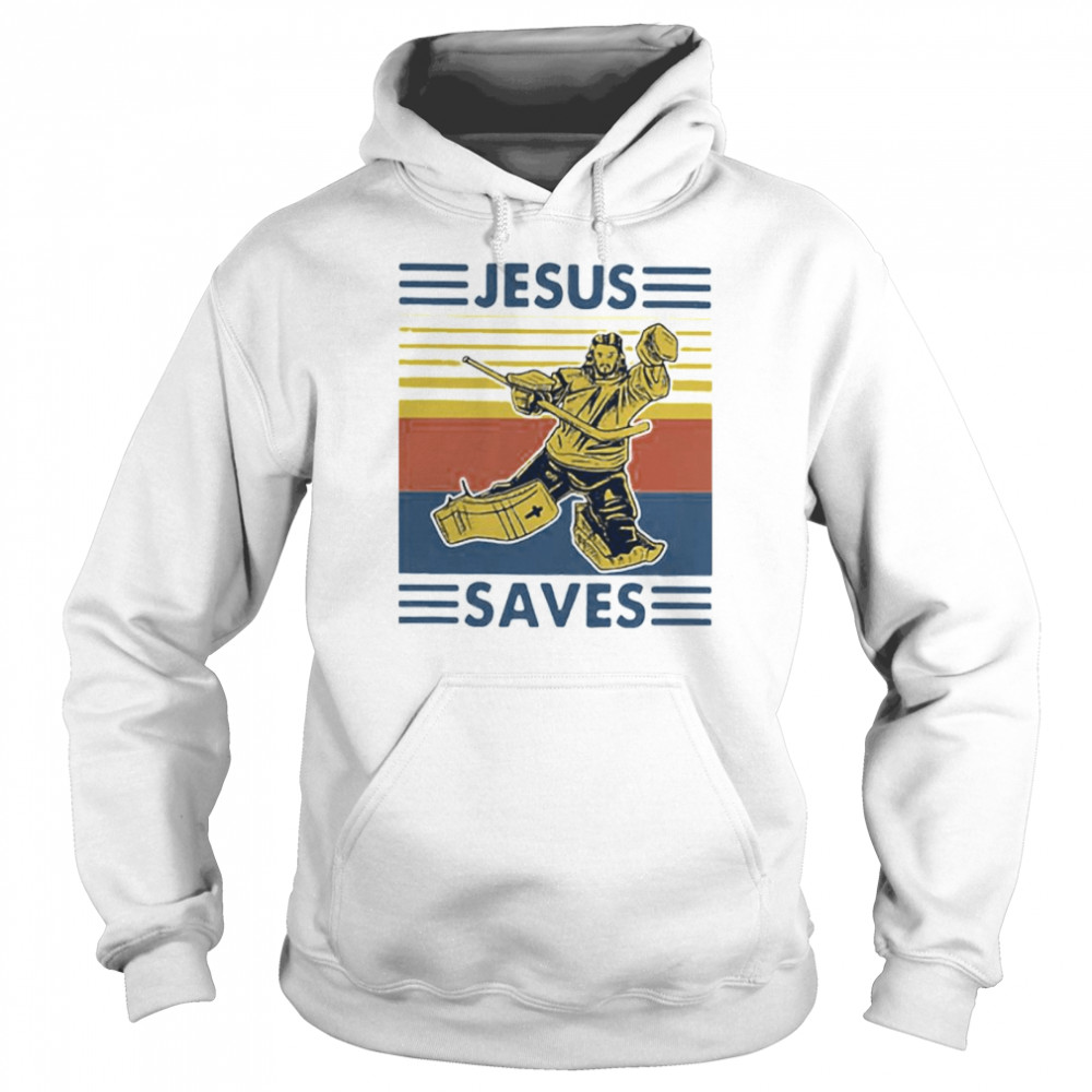 Jesus saves Hockey vintage shirt Unisex Hoodie