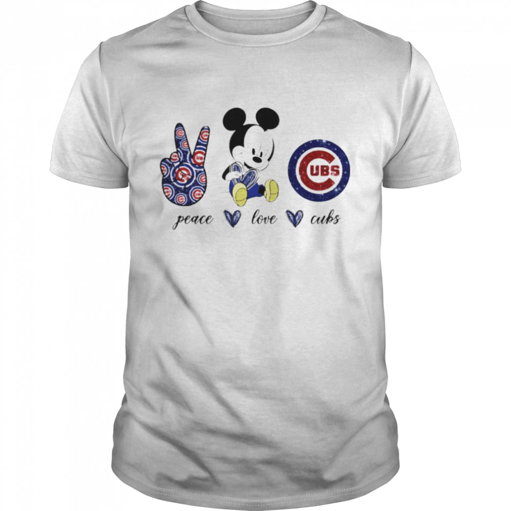 Disney Mickey Mouse Loves Chicago Cubs Heart T-Shirt - TeeNavi