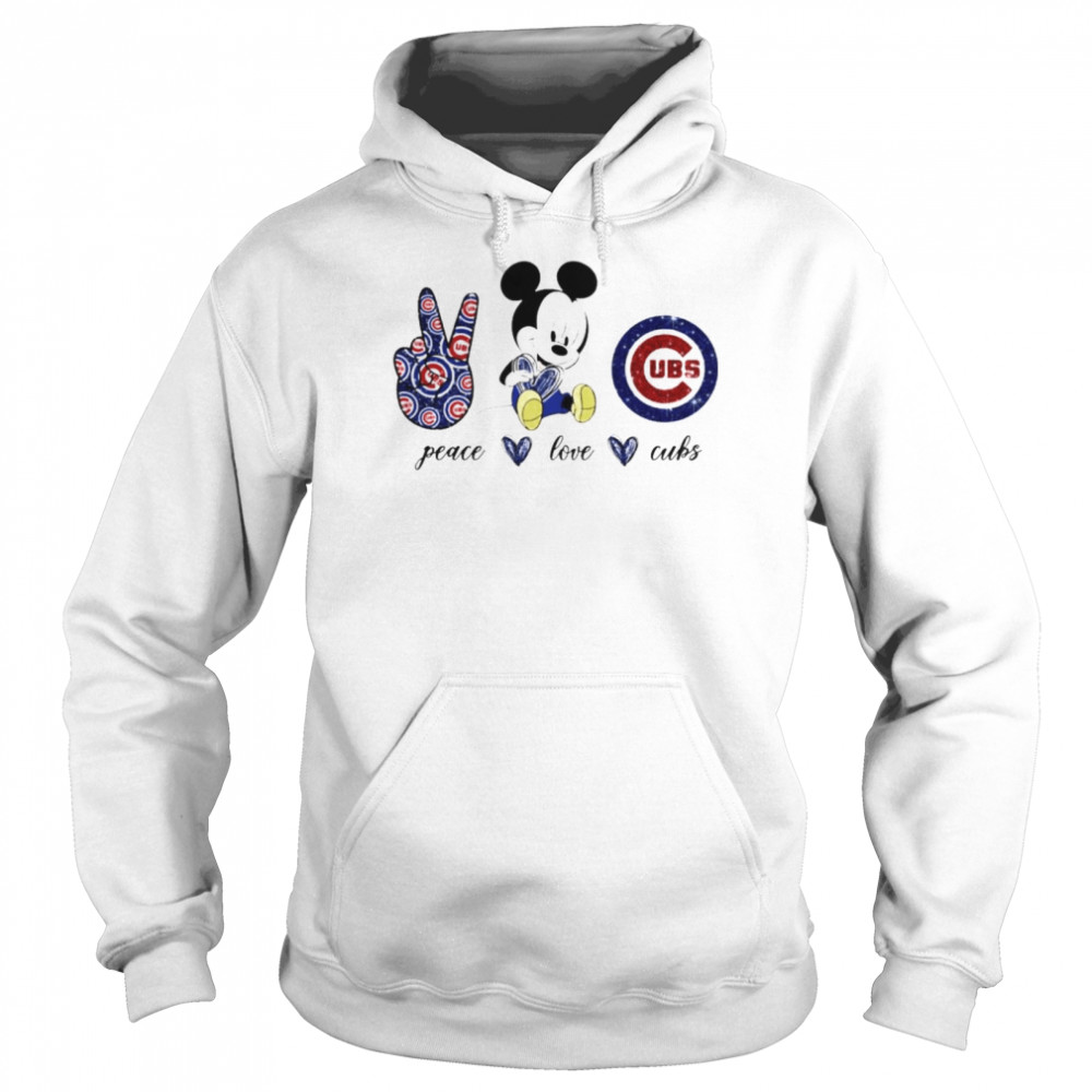 Mickey mouse peace love Chicago Cubs shirt, hoodie, sweater and v