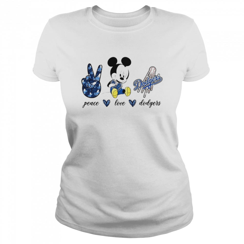 Mickey Mouse Loves Los Angeles Dodgers 80s T Shirt 