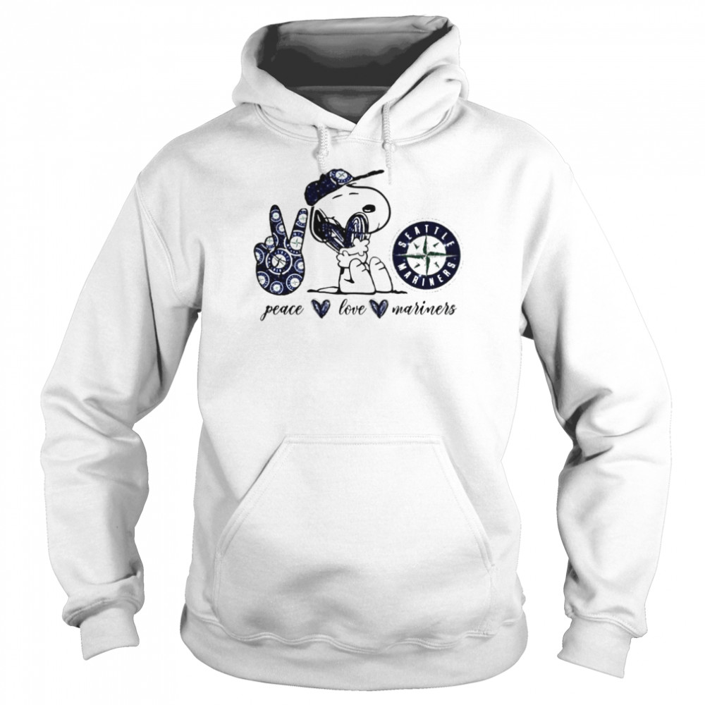 Snoopy Peace Love Seattle Mariners Shirt, hoodie, longsleeve, sweatshirt,  v-neck tee