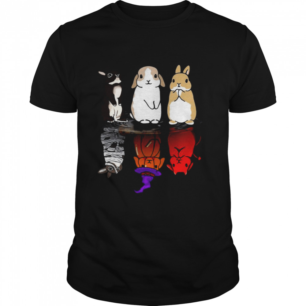 Three Bunny Upside Down Halloween T-shirt Classic Men's T-shirt