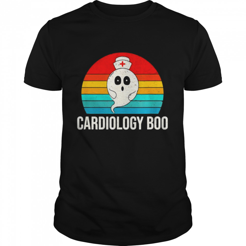 Vintage Halloween Ghost Cardiology Boo Nurse Nursing Medical shirt Classic Men's T-shirt