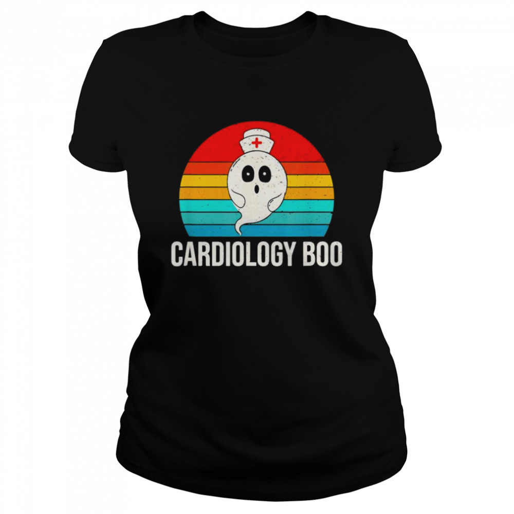 Vintage Halloween Ghost Cardiology Boo Nurse Nursing Medical shirt Classic Women's T-shirt