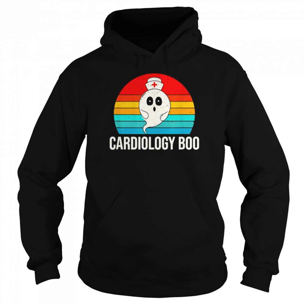 Vintage Halloween Ghost Cardiology Boo Nurse Nursing Medical shirt Unisex Hoodie