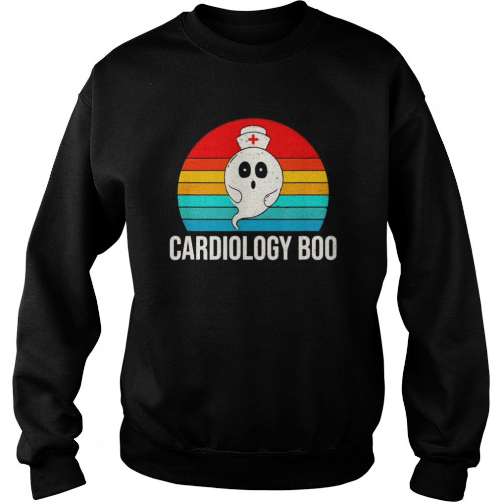 Vintage Halloween Ghost Cardiology Boo Nurse Nursing Medical shirt Unisex Sweatshirt