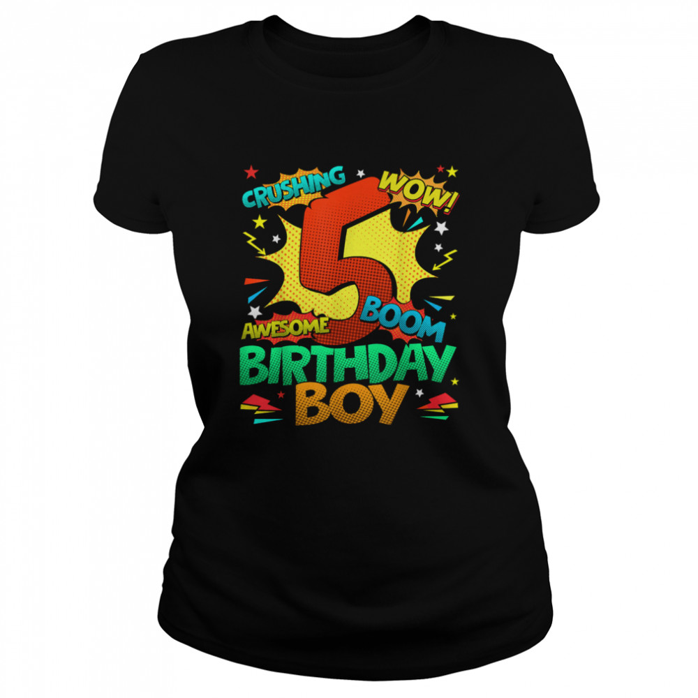 5th Birthday Kids Comic Style Kids Boys 5th Birthday shirt Classic Women's T-shirt