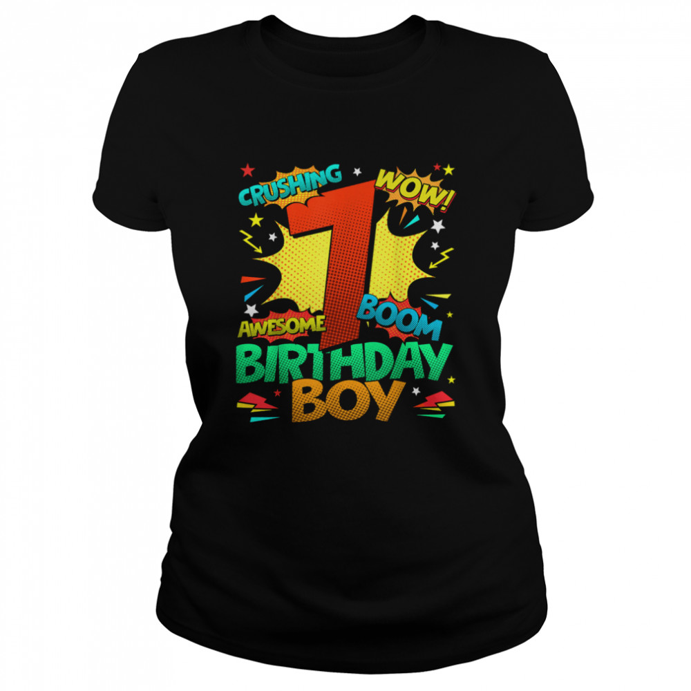 7th Birthday Kids Comic Style Kids Boys 7th Birthday shirt Classic Women's T-shirt