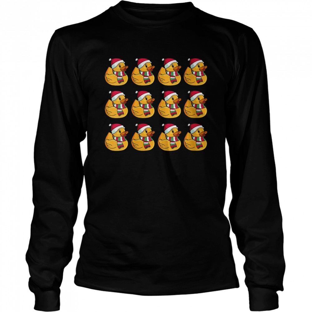 Christmas Holiday Rubber Duckies Long Sleeved T-shirt