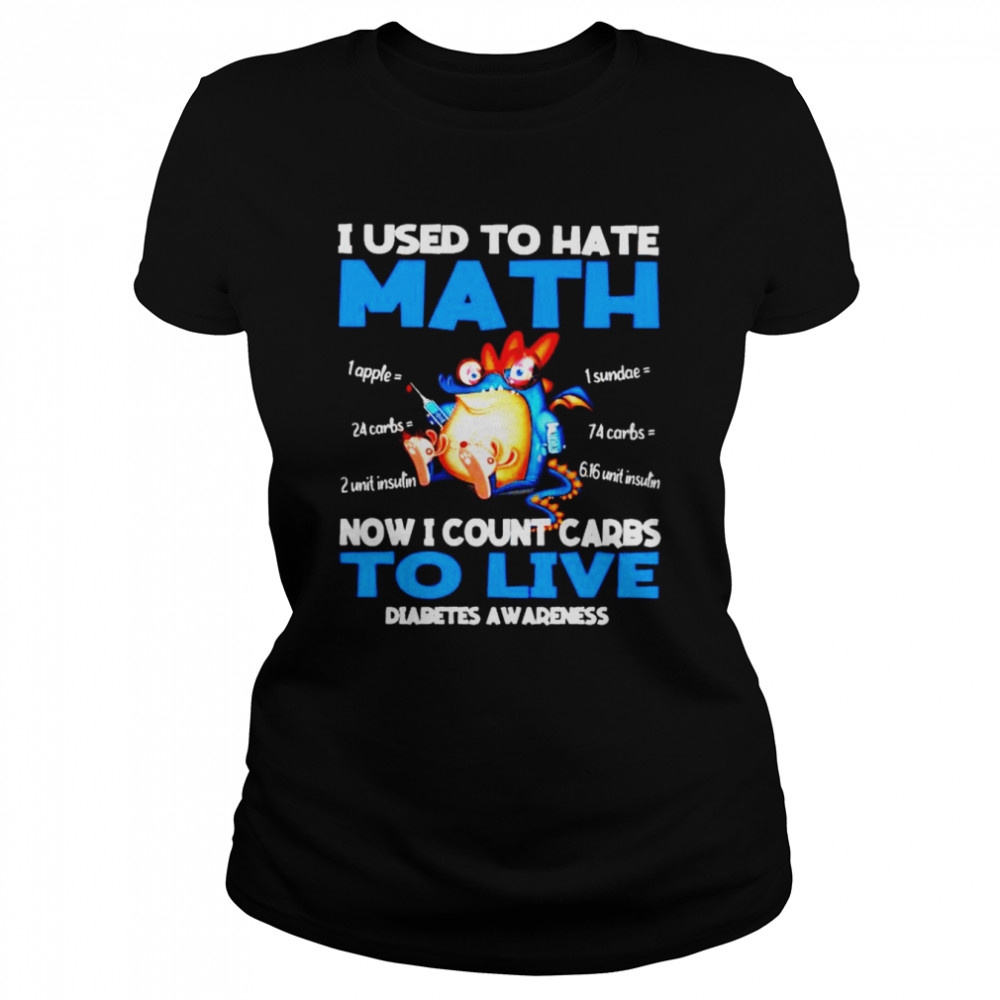 I used to hate math now I count carbs to live Diabetes Awareness shirt Classic Women's T-shirt