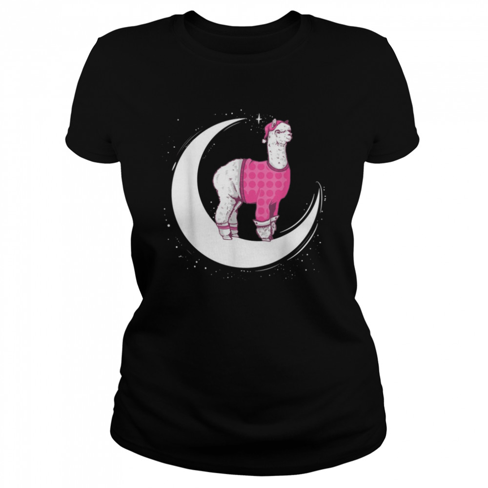 Llama Pajama Kawaii Moon Space Pastel Goth Girl Classic Women's T-shirt