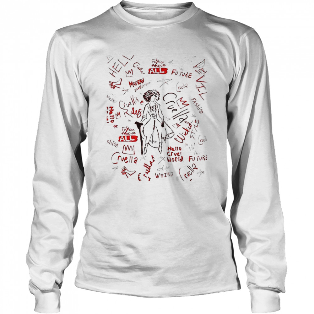 Cruella Sketch page shirt Long Sleeved T-shirt